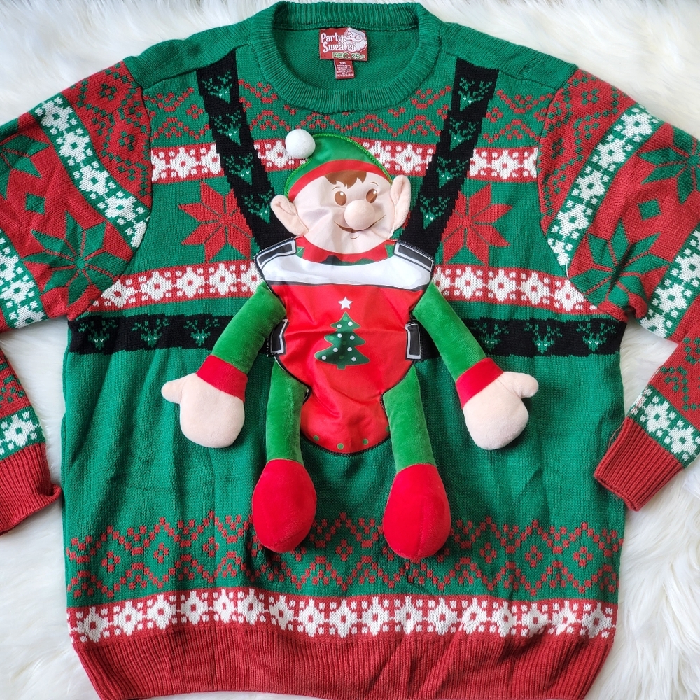 Funny Mens XXL Christmas Holiday Ugly Sweater